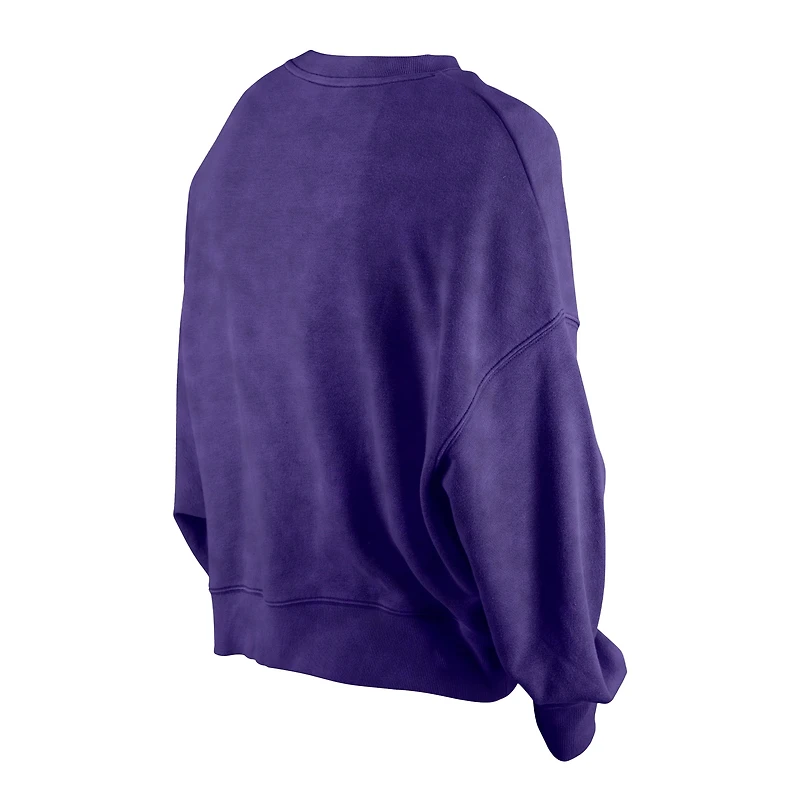 Sweat-shirt à capuche violet Minnesota Vikings Throwback Boxy New Era pour femme
