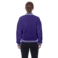 Veste polaire rétro violette New Era pour femme, motif Minnesota Vikings, avec boutons-pression