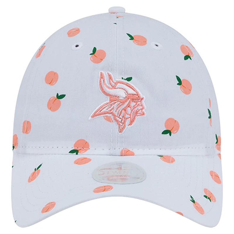 Casquette ajustable 9TWENTY blanche à motif de fruits des Vikings du Minnesota de New Era pour femme