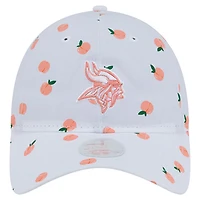 Casquette ajustable 9TWENTY blanche à motif de fruits des Vikings du Minnesota de New Era pour femme