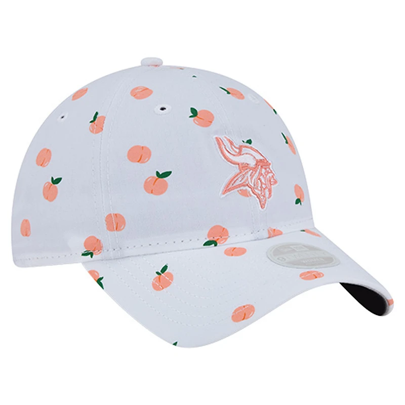 Casquette ajustable 9TWENTY blanche à motif de fruits des Vikings du Minnesota de New Era pour femme