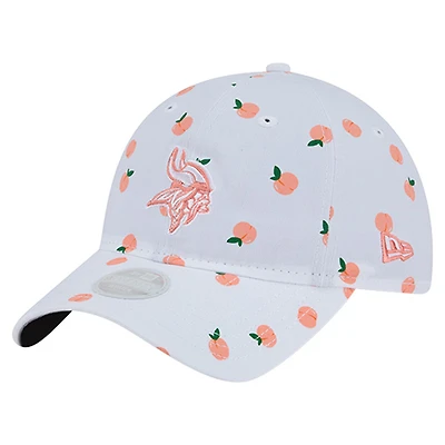 Casquette ajustable 9TWENTY blanche à motif de fruits des Vikings du Minnesota de New Era pour femme