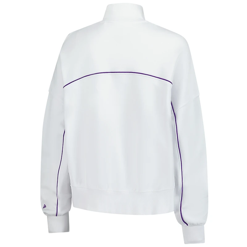 Women's New Era White Minnesota Vikings Functional Fandom Quarter-Zip Sweatshirt