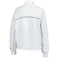 Women's New Era White Minnesota Vikings Functional Fandom Quarter-Zip Sweatshirt