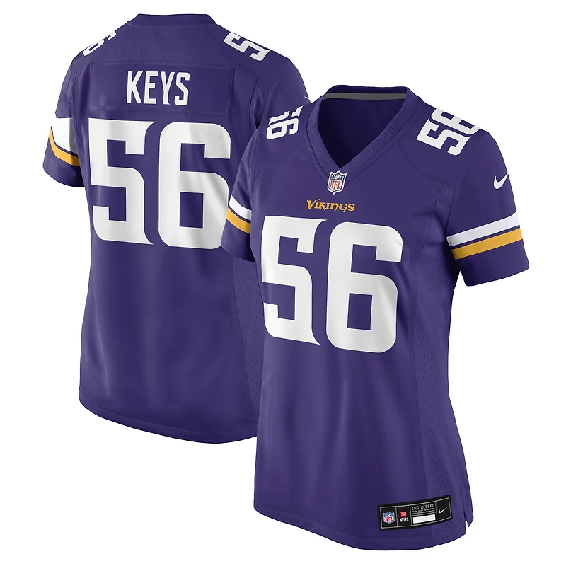 Women's Nike Austin Keys Purple Minnesota Vikings Team Game Jersey