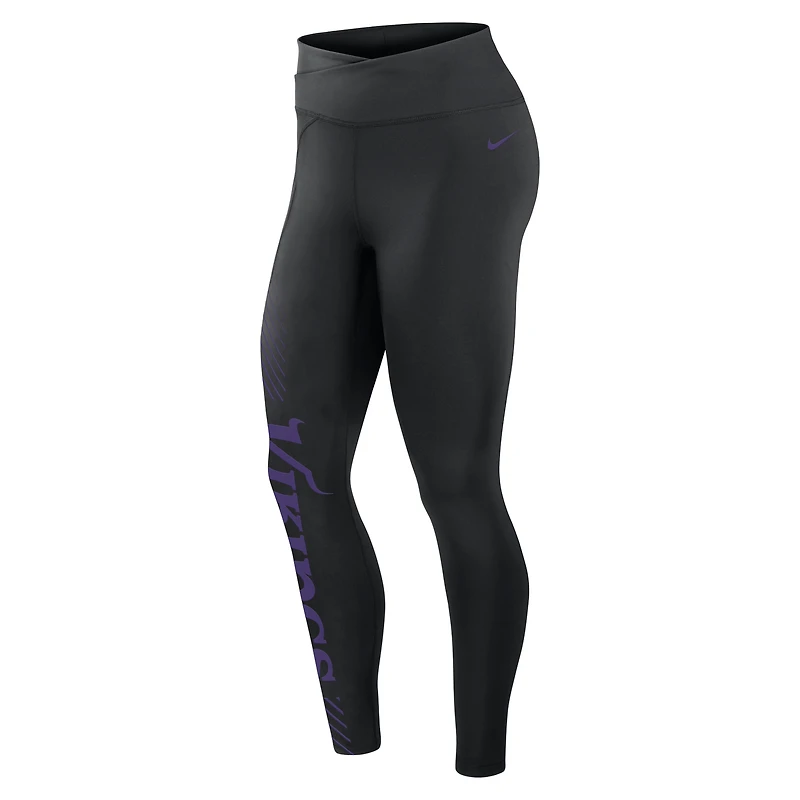 Women's Nike Black Minnesota Vikings Primetime Yard Line Leggings