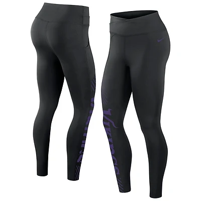 Legging croisé Nike Minnesota Vikings Yard Line pour femme, noir