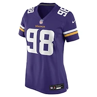 Maillot Nike Bo Richter violet pour femme des Vikings du Minnesota