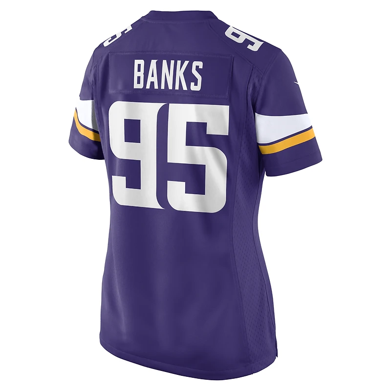 Women's Nike Caleb Banks Purple Minnesota Vikings Team Game Jersey