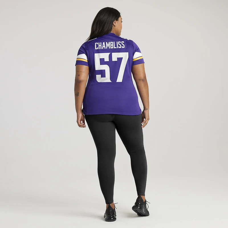 Maillot Nike Chaz Chambliss violet pour femme des Vikings du Minnesota