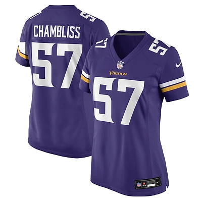 Maillot Nike Chaz Chambliss violet pour femme des Vikings du Minnesota