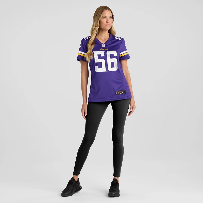 Maillot de joueur retraité Nike Chris Doleman des Minnesota Vikings pour femme, violet