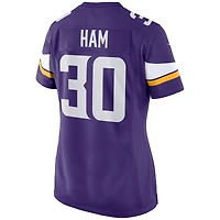 Maillot de match Nike C.J. Ham violet des Vikings du Minnesota pour femme