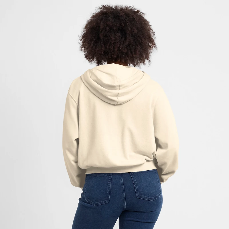 Women's Nike Cream Minnesota Vikings Glory Cropped Full-Zip Hoodie