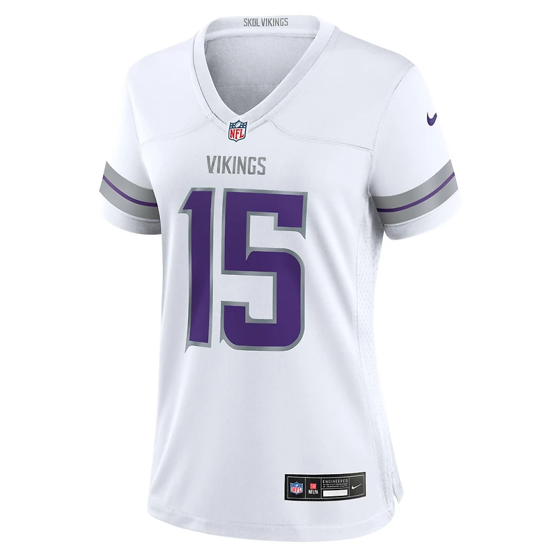 Maillot de match alternatif Nike Dallas Turner blanc des Vikings du Minnesota pour femme