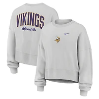Sweat-shirt polaire surdimensionné Nike Primetime Phoenix gris Minnesota Vikings pour femme
