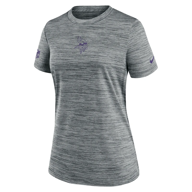 Women's Nike Gray Minnesota Vikings Sideline Velocity Dri-FIT T-Shirt