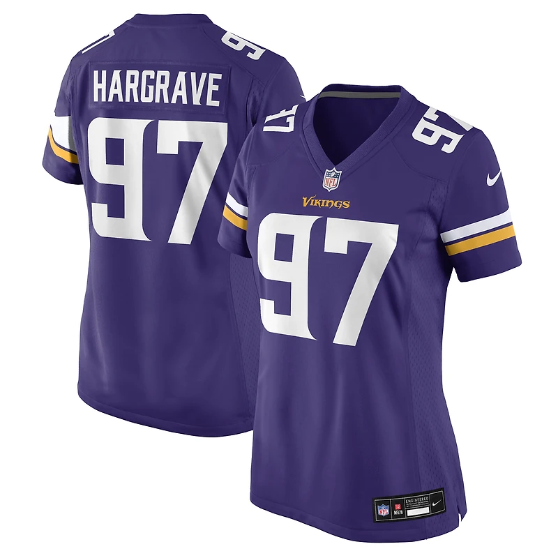 Women's Nike Javon Hargrave Purple Minnesota Vikings Team Game Jersey