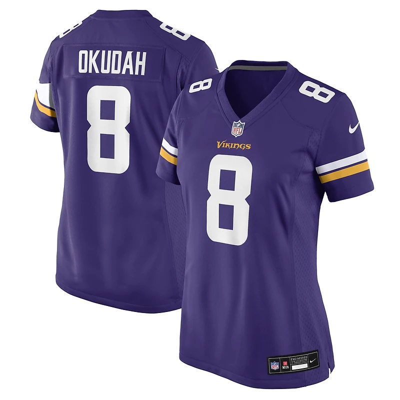 Maillot Nike Jeff Okudah violet pour femme des Minnesota Vikings