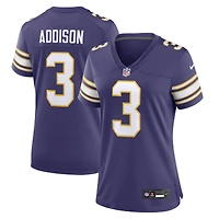 Maillot Nike Jordan Addison violet pour femme des Vikings du Minnesota (match alternatif)