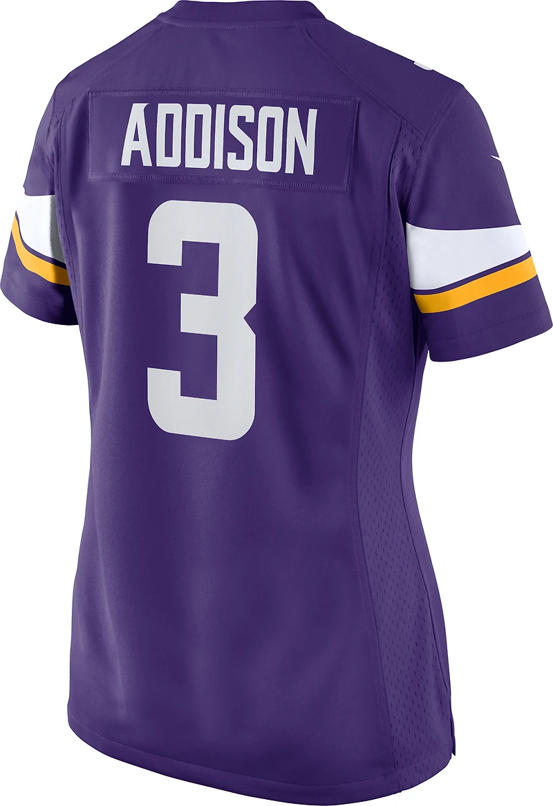 Maillot de match Nike Jordan Addison violet pour femme des Minnesota Vikings