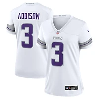 Maillot de joueur jeu alternatif Nike Jordan Addison pour femmes des Vikings du Minnesota, blanc