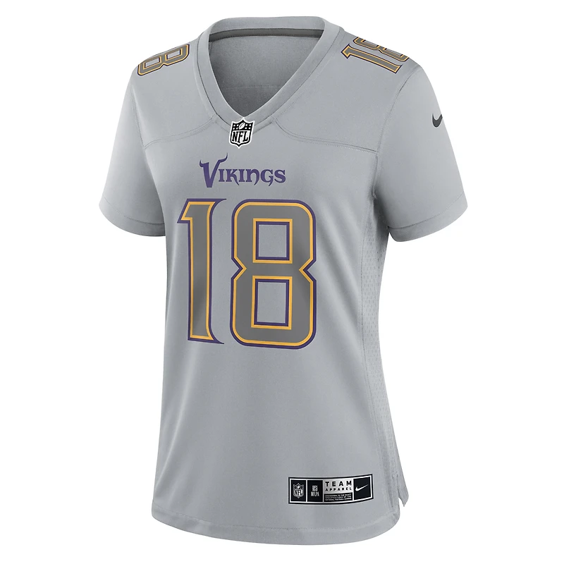 maillot Nike Justin Jefferson pour femme, gris, Minnesota Vikings Atmosphere Fashion Game,