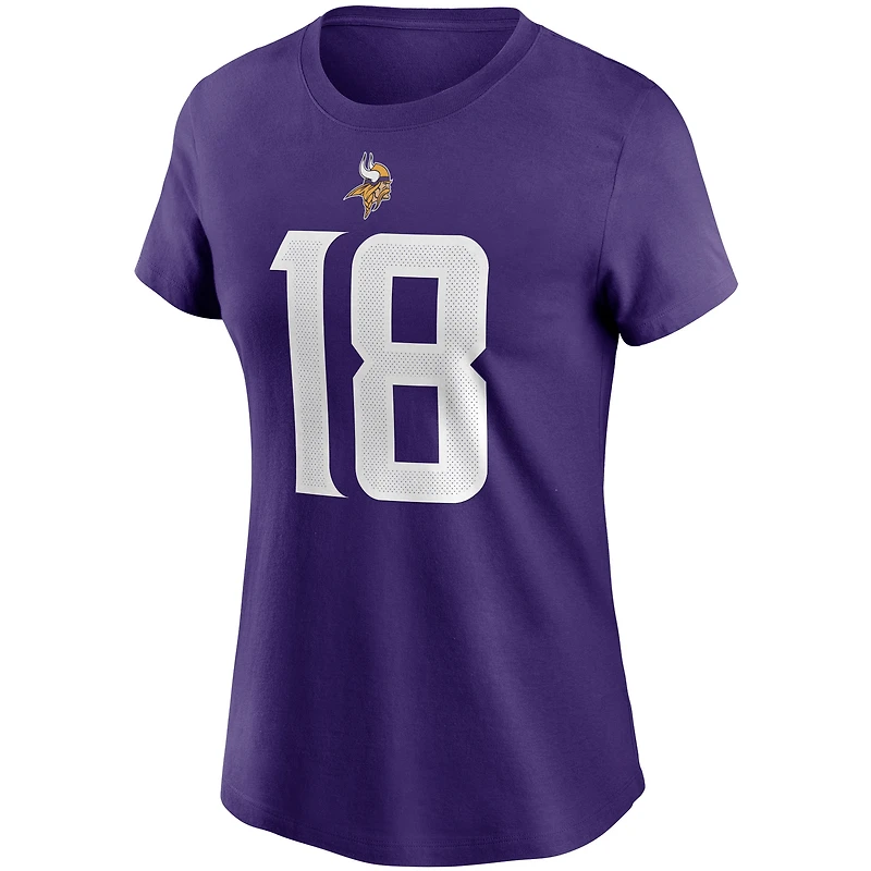 T-shirt violet avec nom et numéro des Vikings du Minnesota Nike Justin Jefferson pour femme