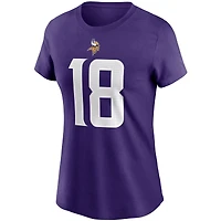 T-shirt violet avec nom et numéro des Vikings du Minnesota Nike Justin Jefferson pour femme