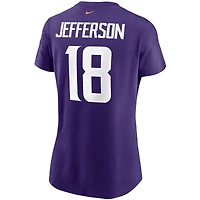 T-shirt violet avec nom et numéro des Vikings du Minnesota Nike Justin Jefferson pour femme
