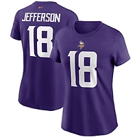 T-shirt violet avec nom et numéro des Vikings du Minnesota Nike Justin Jefferson pour femme
