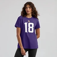 T-shirt violet avec nom et numéro des Vikings du Minnesota Nike Justin Jefferson pour femme