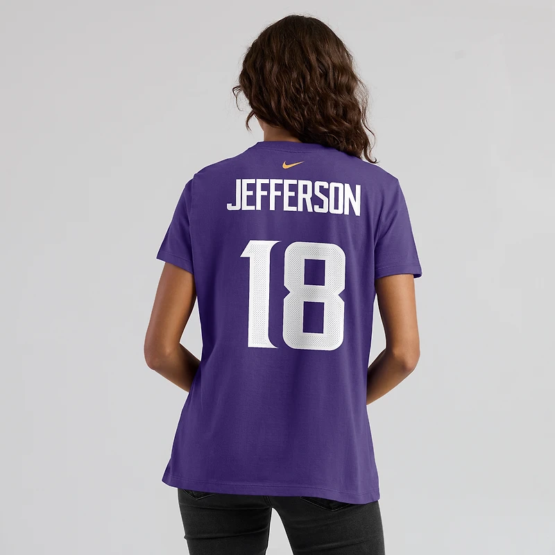 T-shirt violet avec nom et numéro des Vikings du Minnesota Nike Justin Jefferson pour femme
