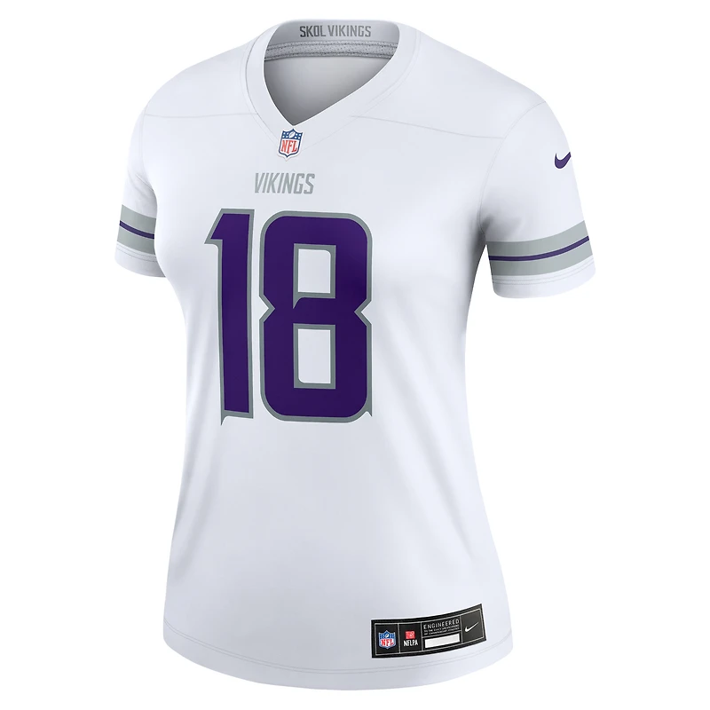 Women's Nike Justin Jefferson  White Minnesota Vikings Alternate Legend Player Performance Top