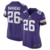 Maillot de match Nike Kene Nwangwu violet des Vikings du Minnesota pour femme