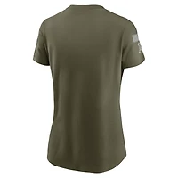 Women's Nike Olive Minnesota Vikings 2025 Salute to Service Sideline T-Shirt