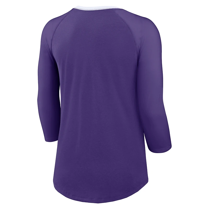 Haut raglan à manches 3/4 pour femme Nike Minnesota Vikings violet