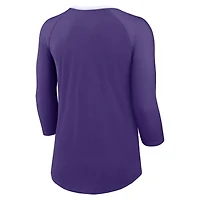 Haut raglan à manches 3/4 pour femme Nike Minnesota Vikings violet