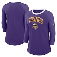 Women's Nike  Purple Minnesota Vikings 3/4 Sleeve Raglan Fashion Top