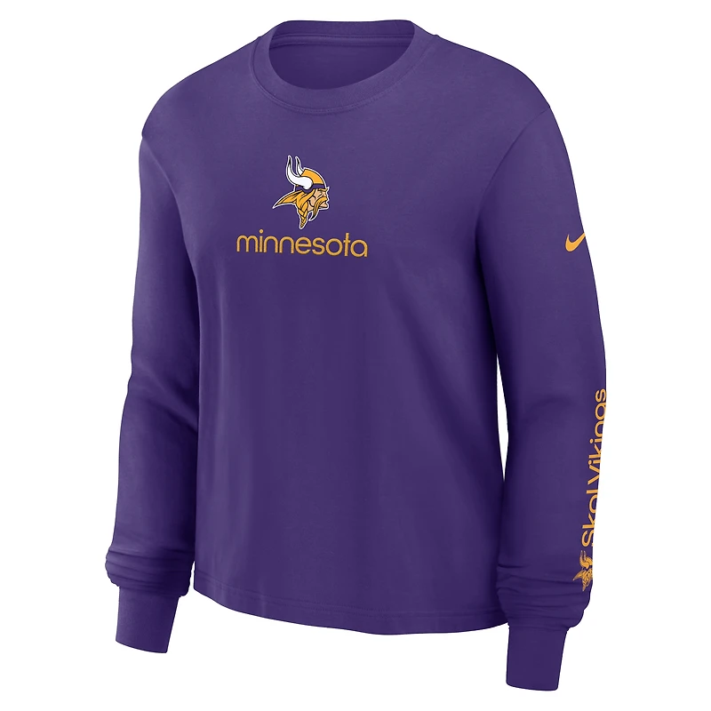 Women's Nike Purple Minnesota Vikings Boxy Long Sleeve T-Shirt