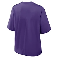 T-shirt Nike violet pour femme, coupe décontractée, motif Essential Script des Minnesota Vikings