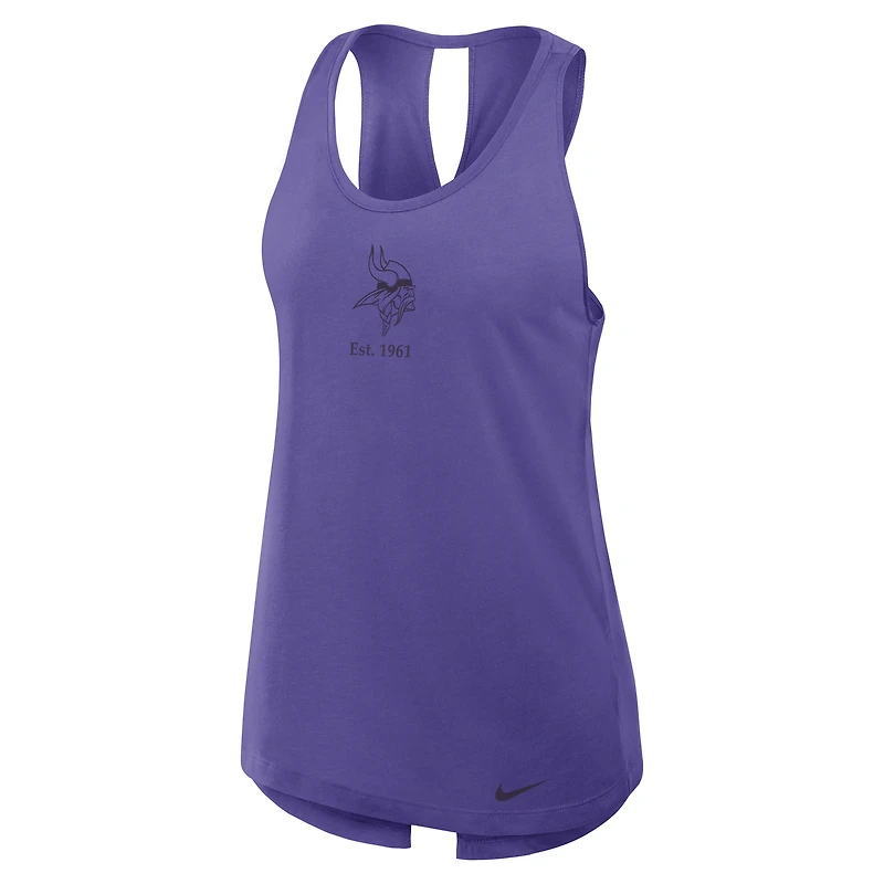 Women's Nike Purple Minnesota Vikings Glory Open-Back Crisscross Dri-FIT Tank Top