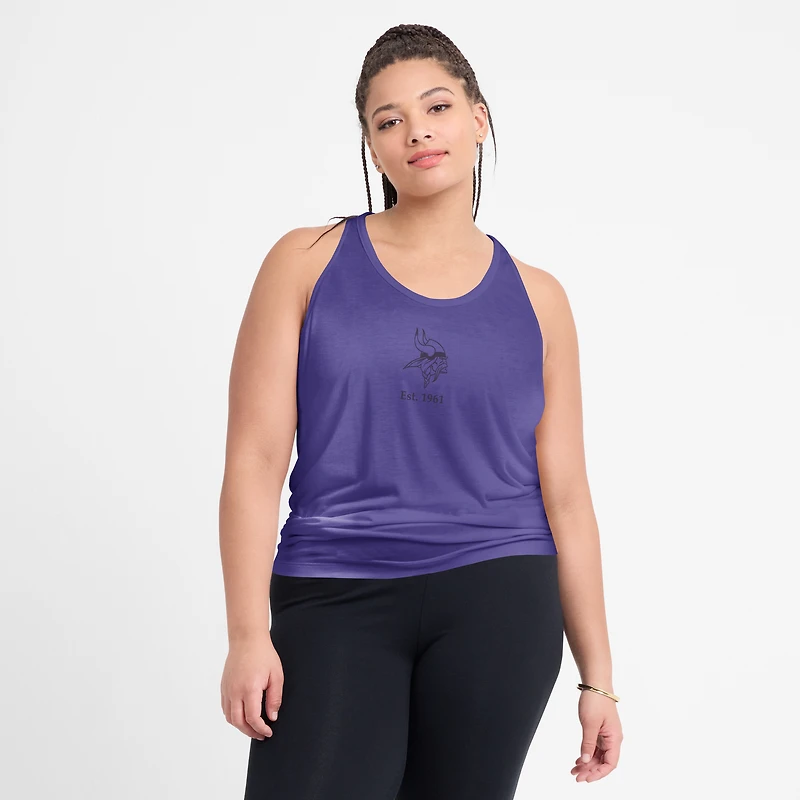 Débardeur Nike violet Minnesota Vikings Glory à dos ouvert et croisé Dri-FIT pour femme
