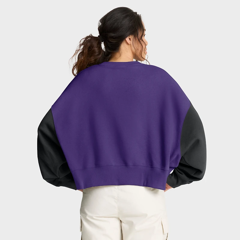 Sweat-shirt oversize violet à blocs de couleurs pour femme Nike Minnesota Vikings
