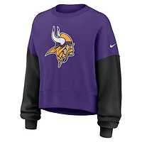 Sweat-shirt oversize violet à blocs de couleurs pour femme Nike Minnesota Vikings
