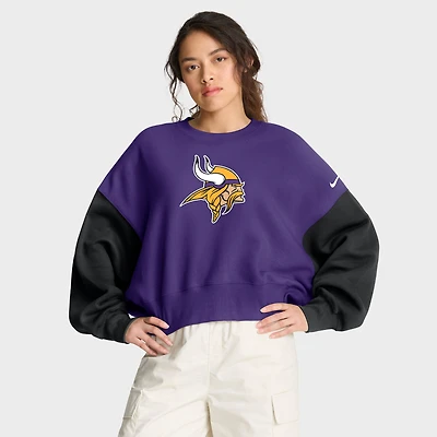 Sweat-shirt oversize violet à blocs de couleurs pour femme Nike Minnesota Vikings