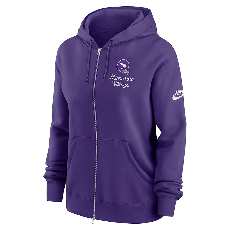 Women's Nike Purple Minnesota Vikings Phoenix Rewind Full-Zip Hoodie