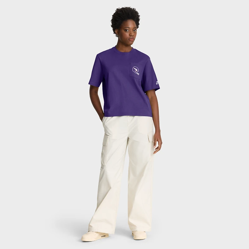 Women's Nike Purple Minnesota Vikings Rewind Pocket Boxy T-Shirt