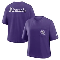 Women's Nike Purple Minnesota Vikings Rewind Pocket Boxy T-Shirt