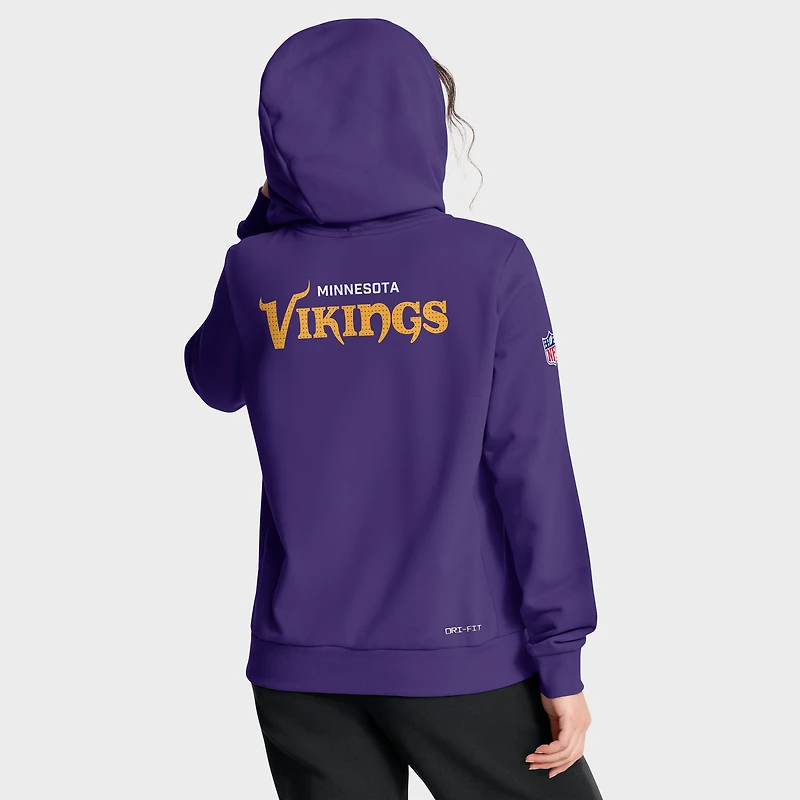 Sweat à capuche Nike violet Minnesota Vikings Sideline Standard Issue Initial Home Dri-FIT pour femme